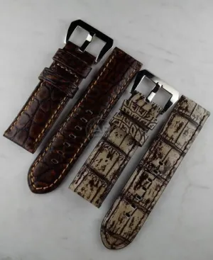 Prototipo Capolavoro Vintage Chocolate Rub Alligator Leather For Panerai Watches