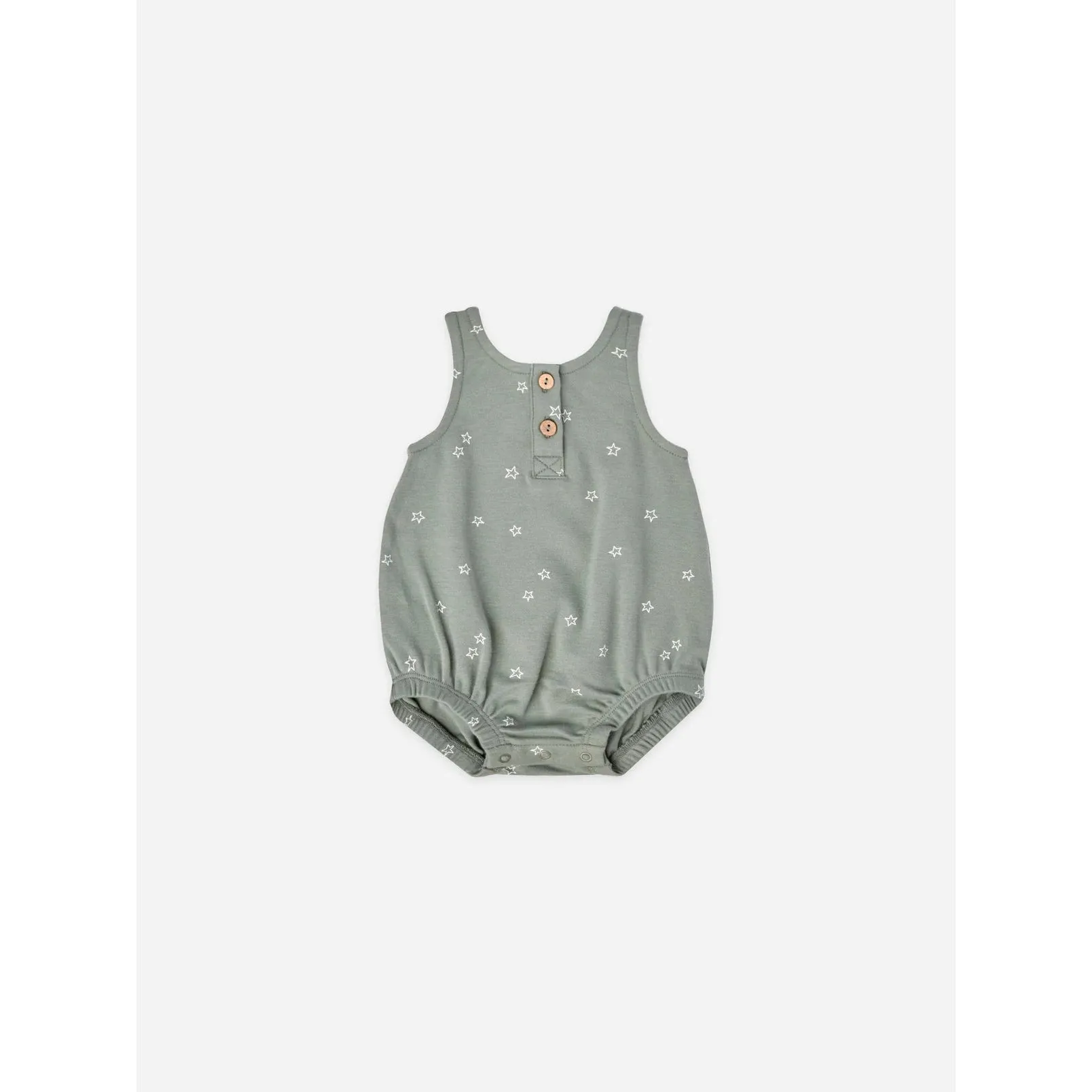 Quincy Mae Sea Green Stars Sleeveless Bubble Romper