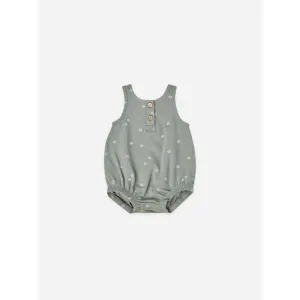 Quincy Mae Sea Green Stars Sleeveless Bubble Romper