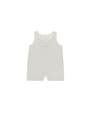 Quincy Mae Sleeveless One-Piece || Sky Micro Stripe