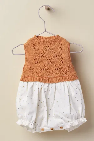 "Constance" Terracotta Half Knit Romper