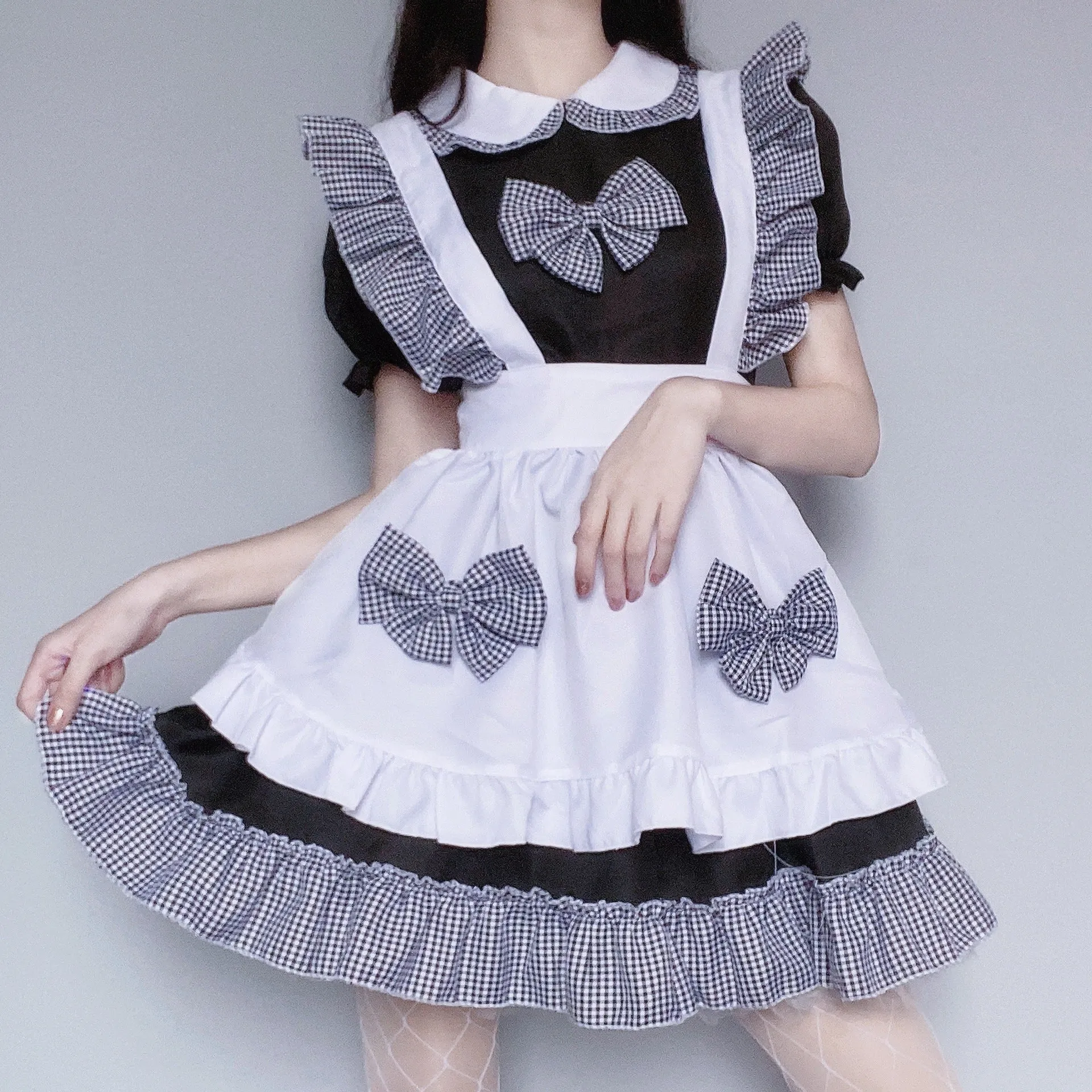 "LOLITA CUTE PLAID BOW" MAID OUTFIT DRESS N050120