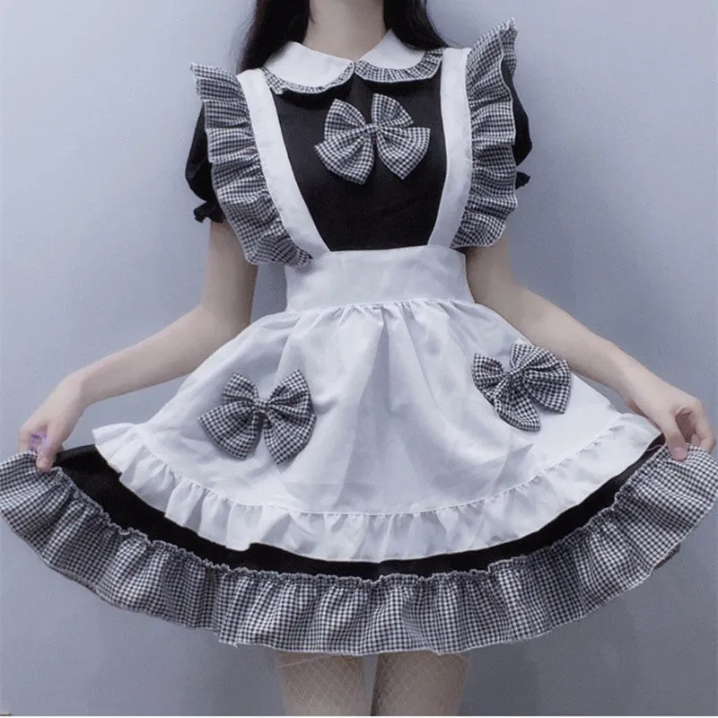 "LOLITA CUTE PLAID BOW" MAID OUTFIT DRESS N050120