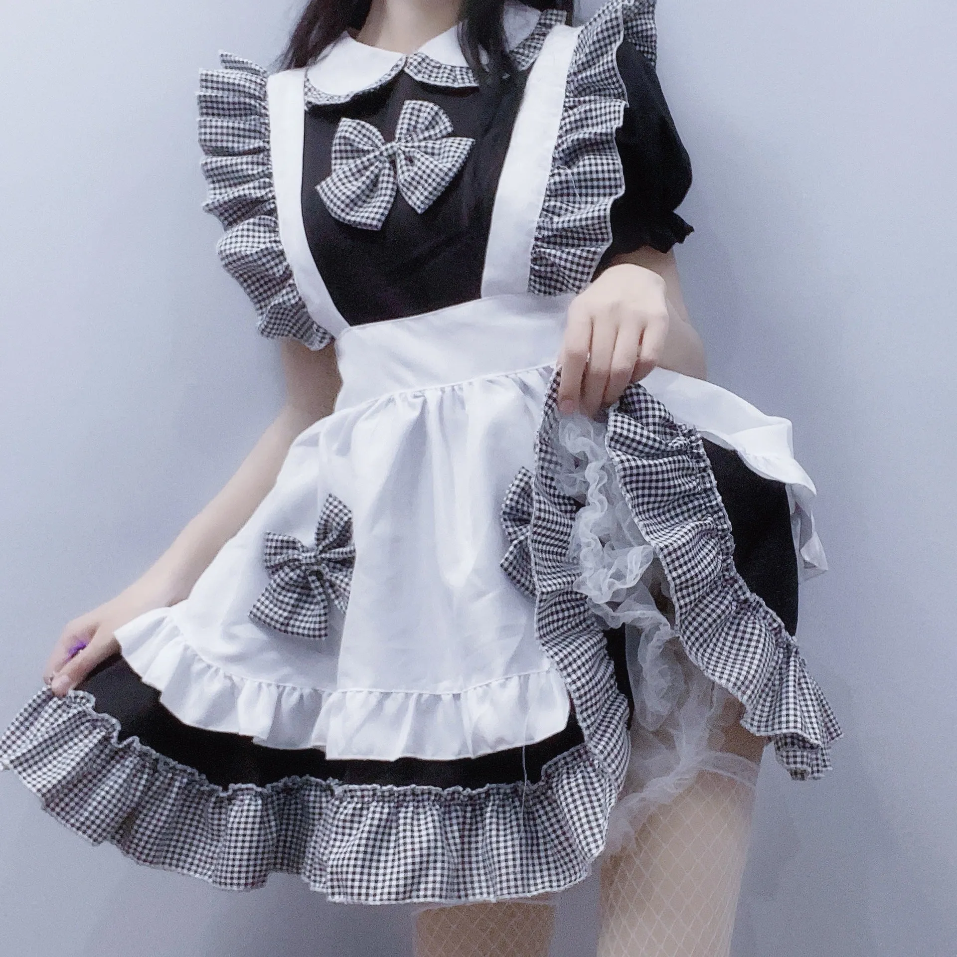 "LOLITA CUTE PLAID BOW" MAID OUTFIT DRESS N050120