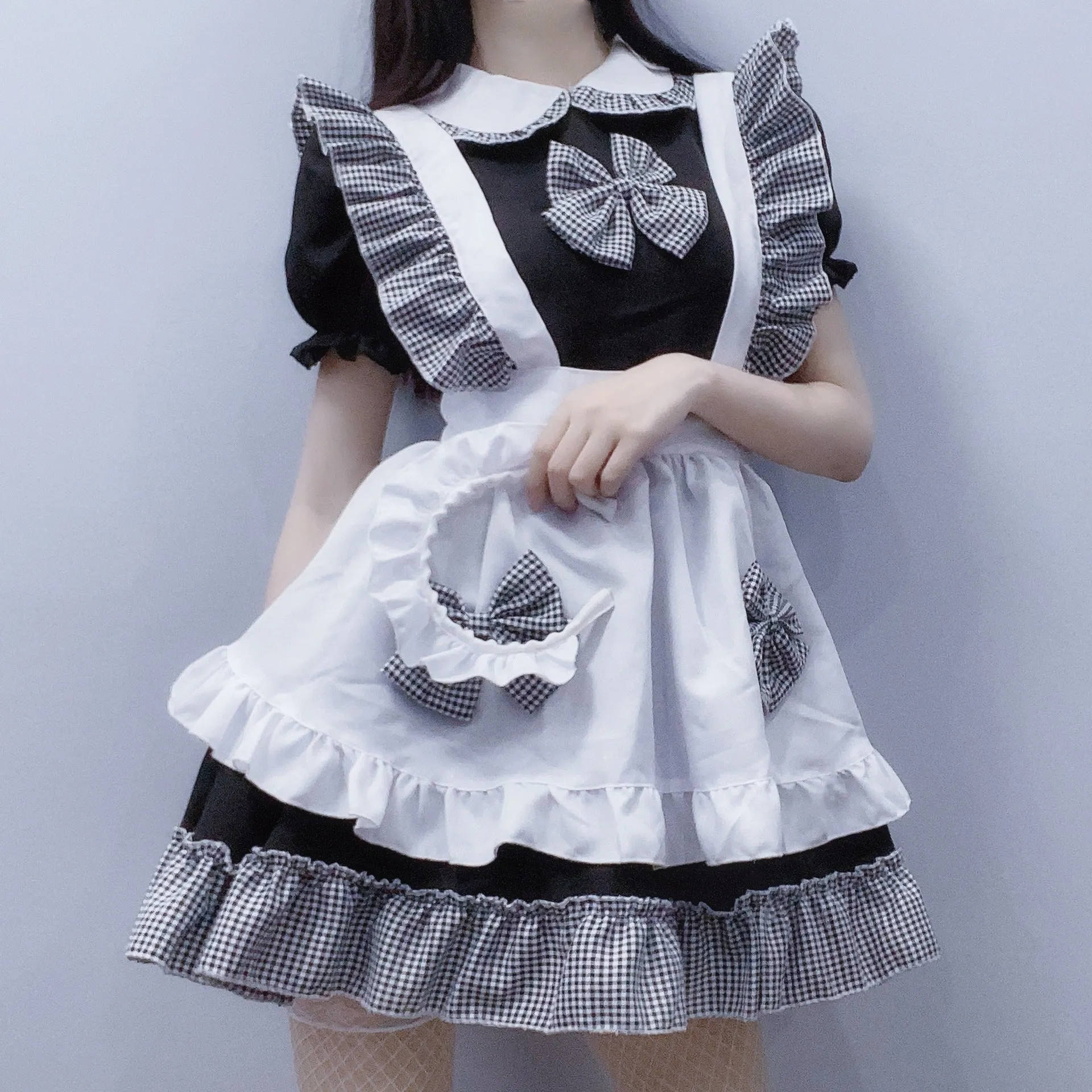 "LOLITA CUTE PLAID BOW" MAID OUTFIT DRESS N050120