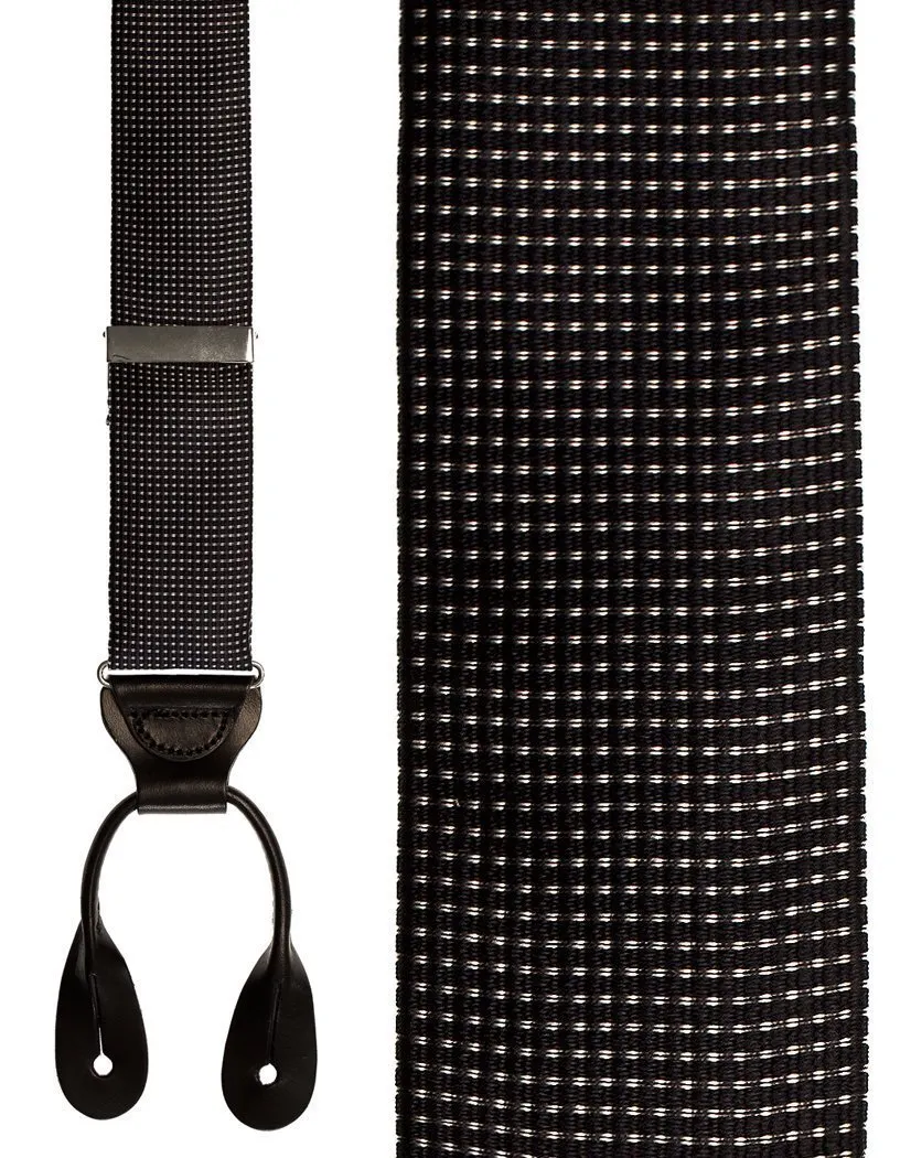 "Navy & White Pindot" Suspenders