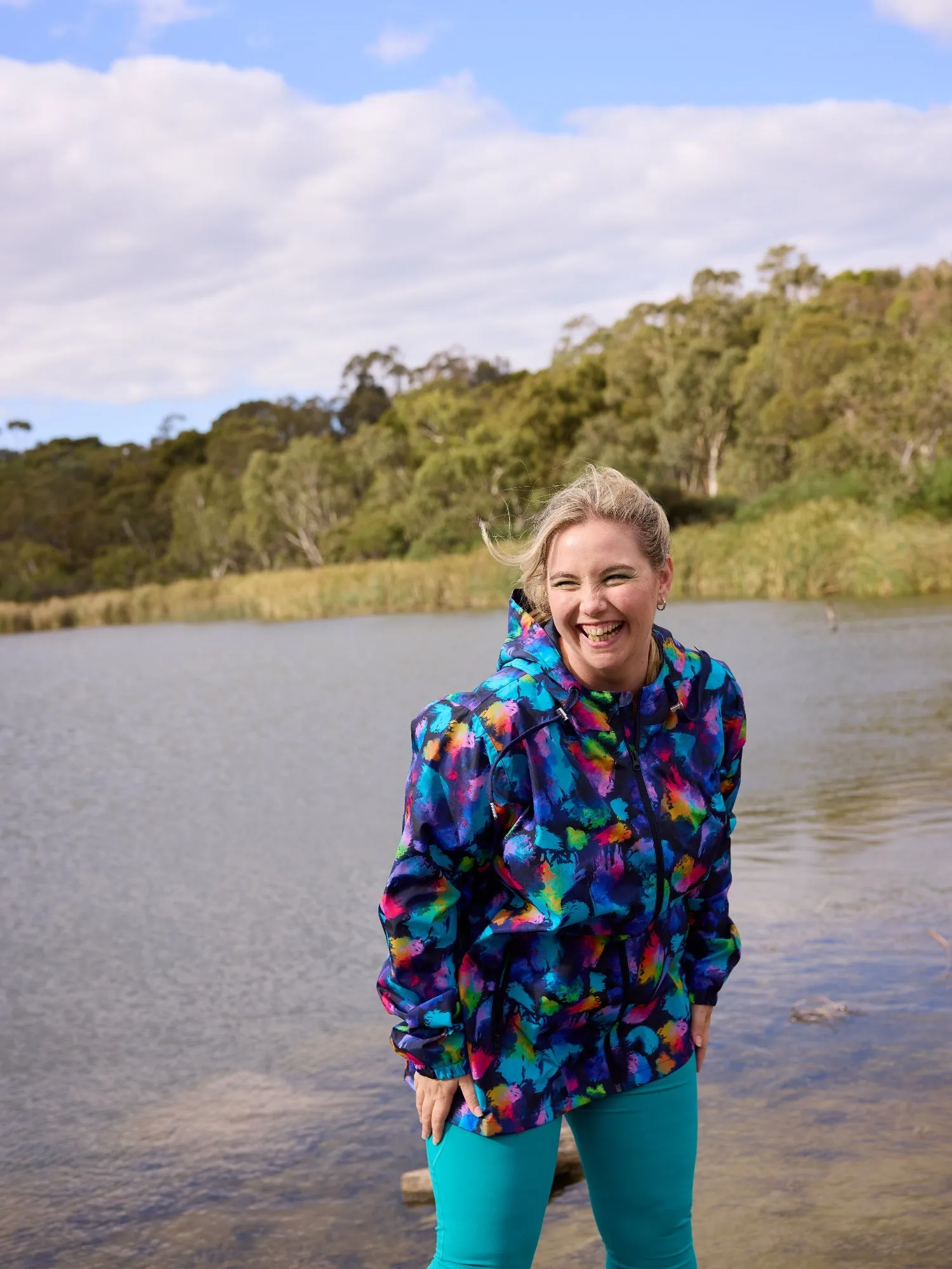 Rainbow Splatter Raincoat - Adults