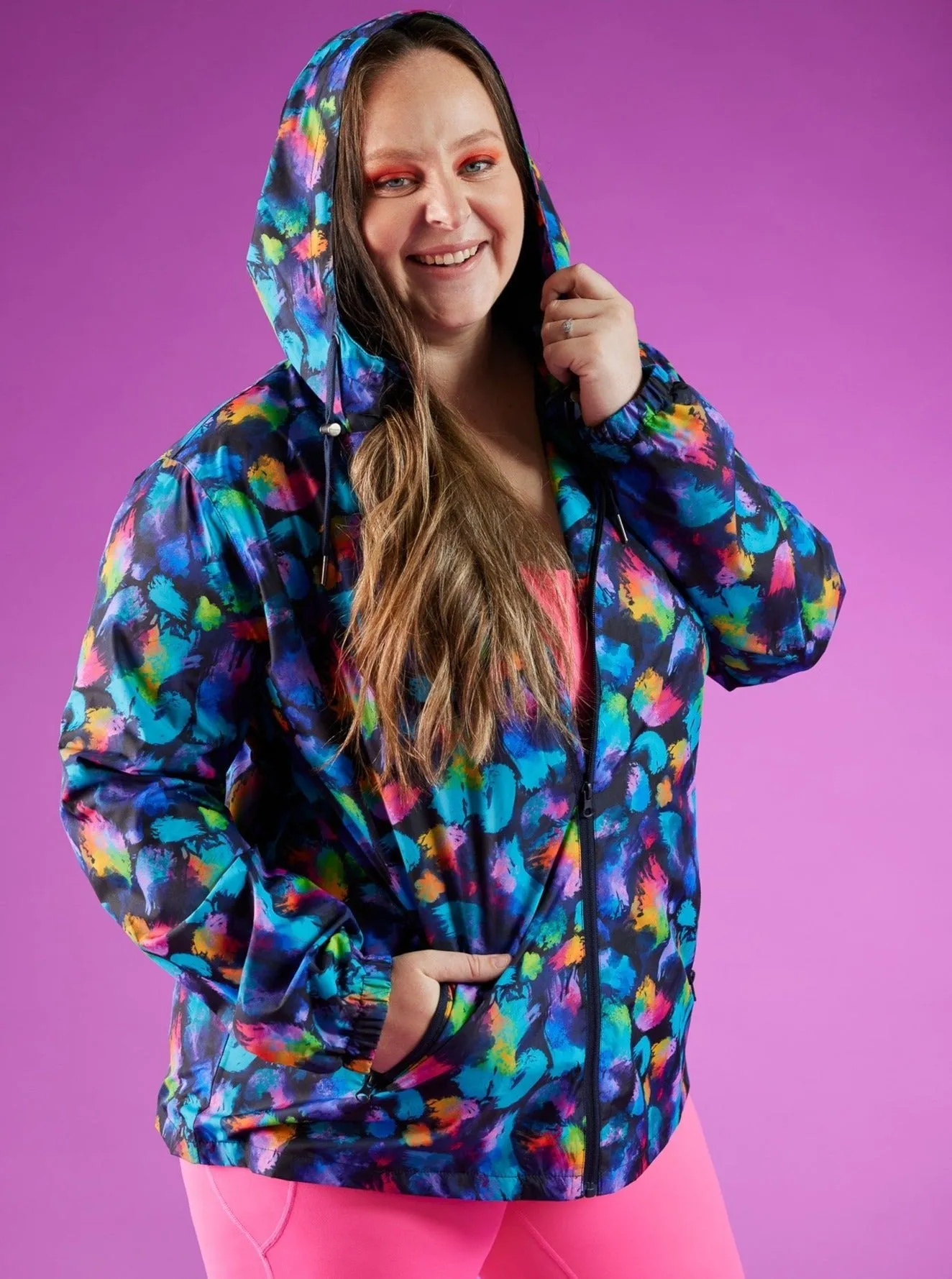 Rainbow Splatter Raincoat - Adults