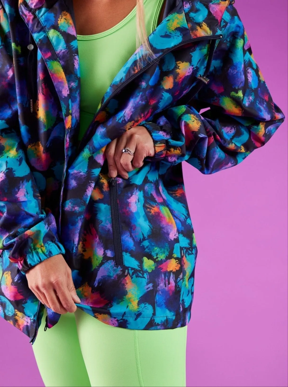 Rainbow Splatter Raincoat - Adults