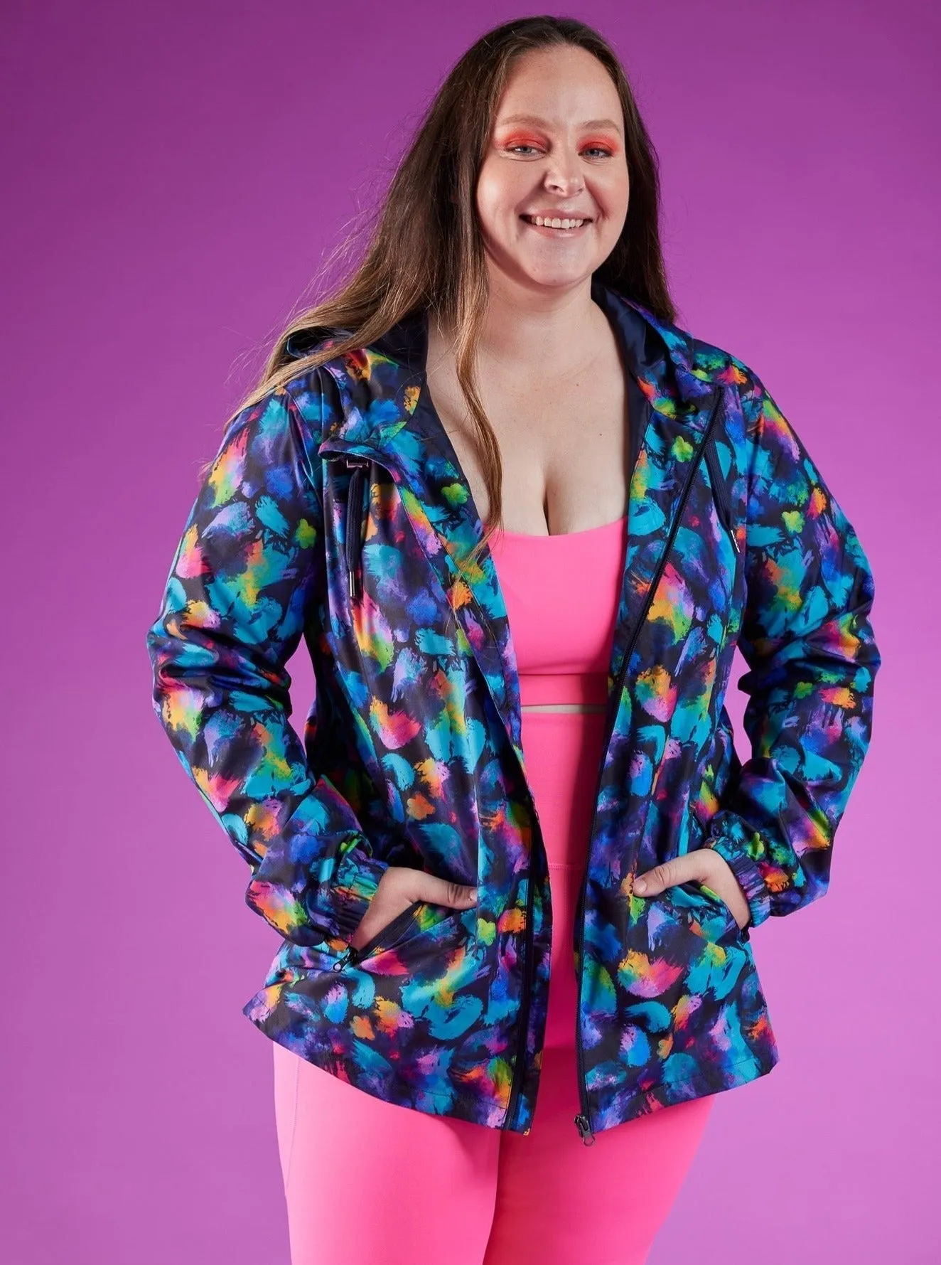Rainbow Splatter Raincoat - Adults