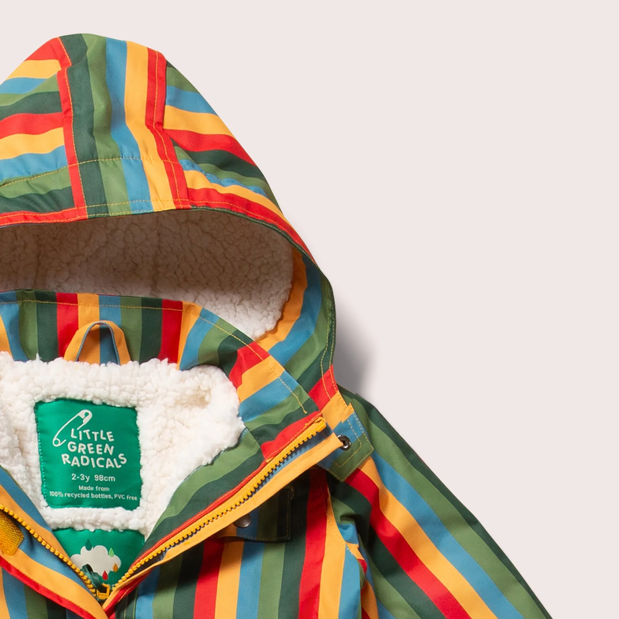 Rainbow Stripe Recycled Waterproof Adventure Winter Coat