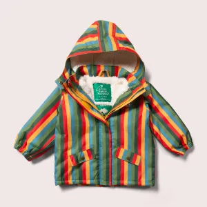 Rainbow Stripe Recycled Waterproof Adventure Winter Coat