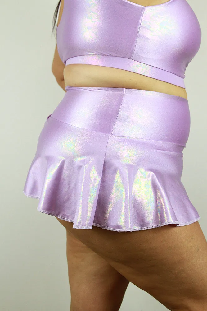 Rarr Mid Waisted Skort - Lilac Sparkle Plus Size