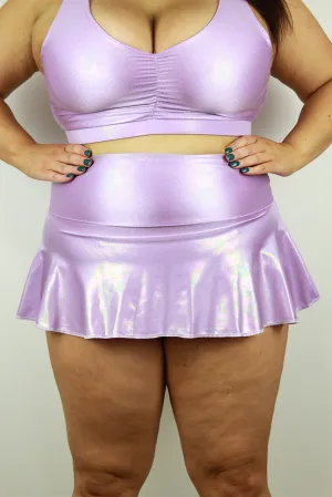 Rarr Mid Waisted Skort - Lilac Sparkle Plus Size