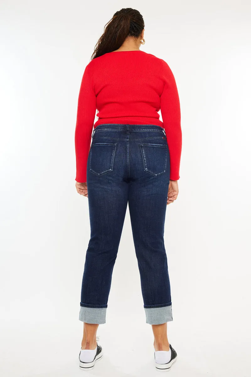 Raven Mid Rise Skinny Straight Leg Jeans (Plus Size)