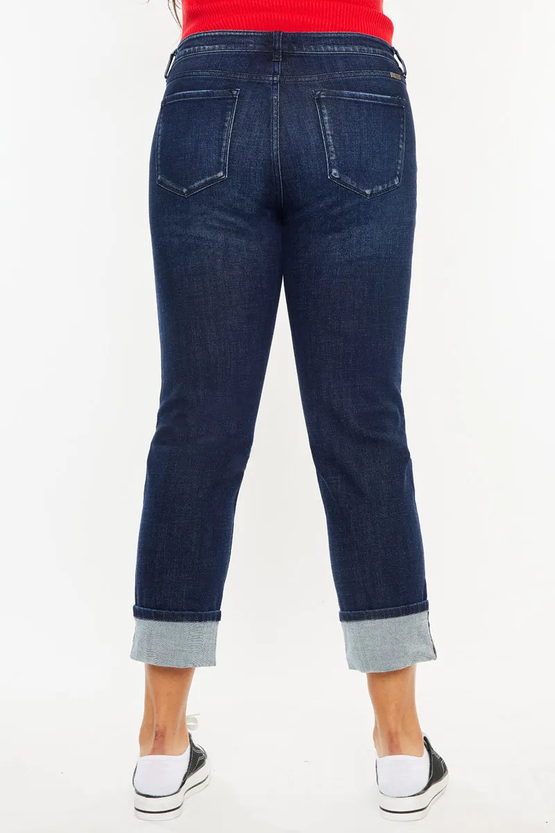 Raven Mid Rise Skinny Straight Leg Jeans (Plus Size)