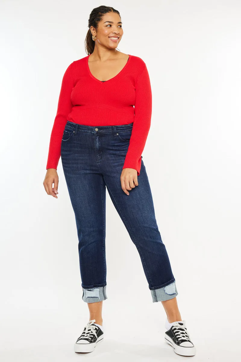Raven Mid Rise Skinny Straight Leg Jeans (Plus Size)