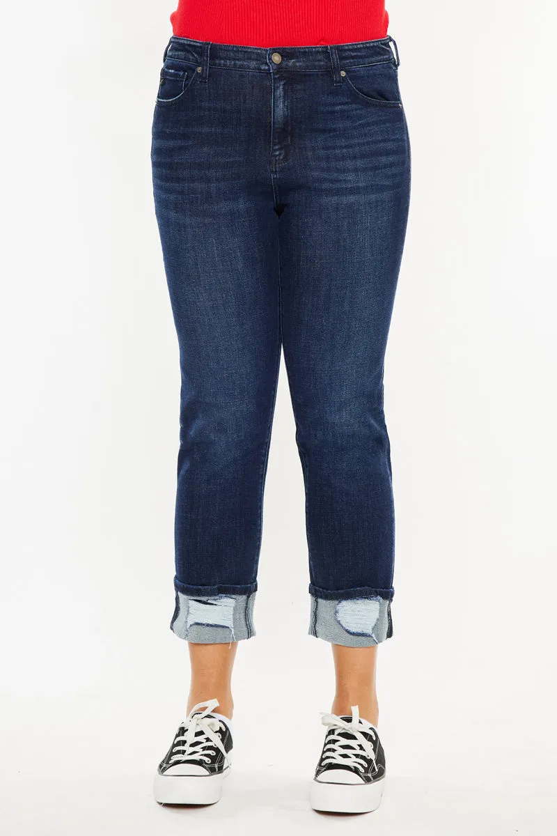 Raven Mid Rise Skinny Straight Leg Jeans (Plus Size)