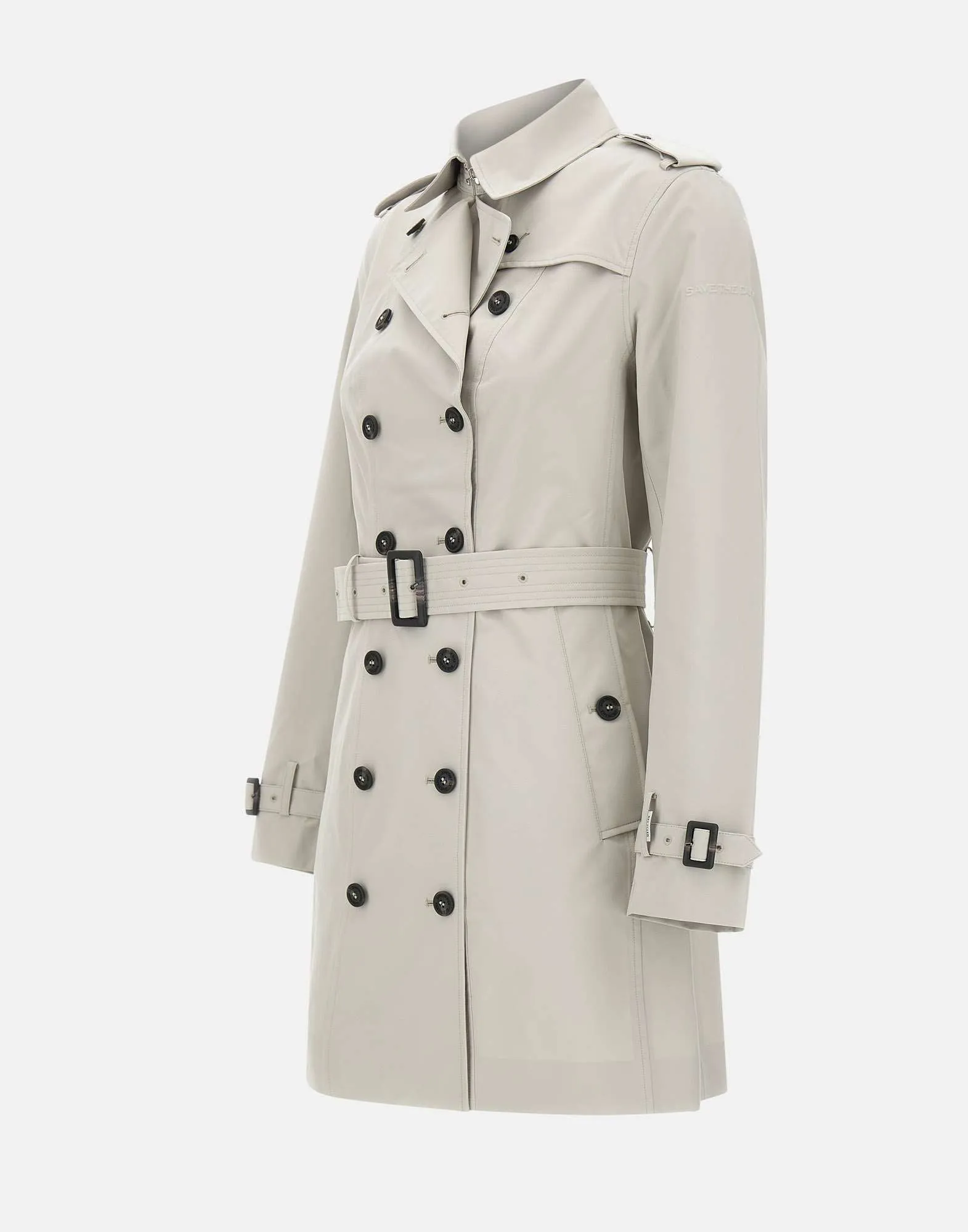Rädda anka Audrey Trench Coat i Beige Gray