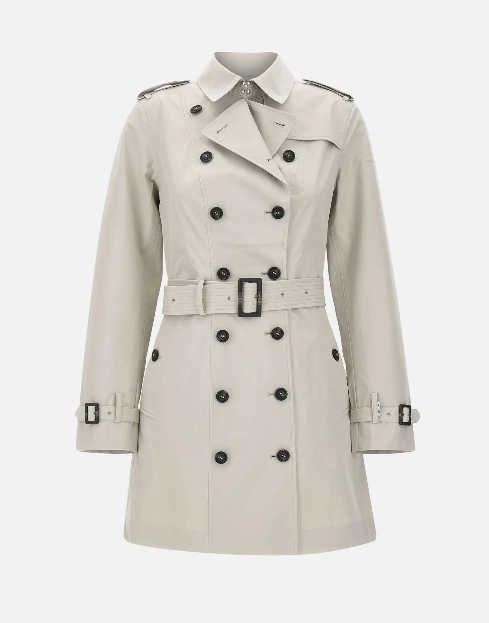 Rädda anka Audrey Trench Coat i Beige Gray