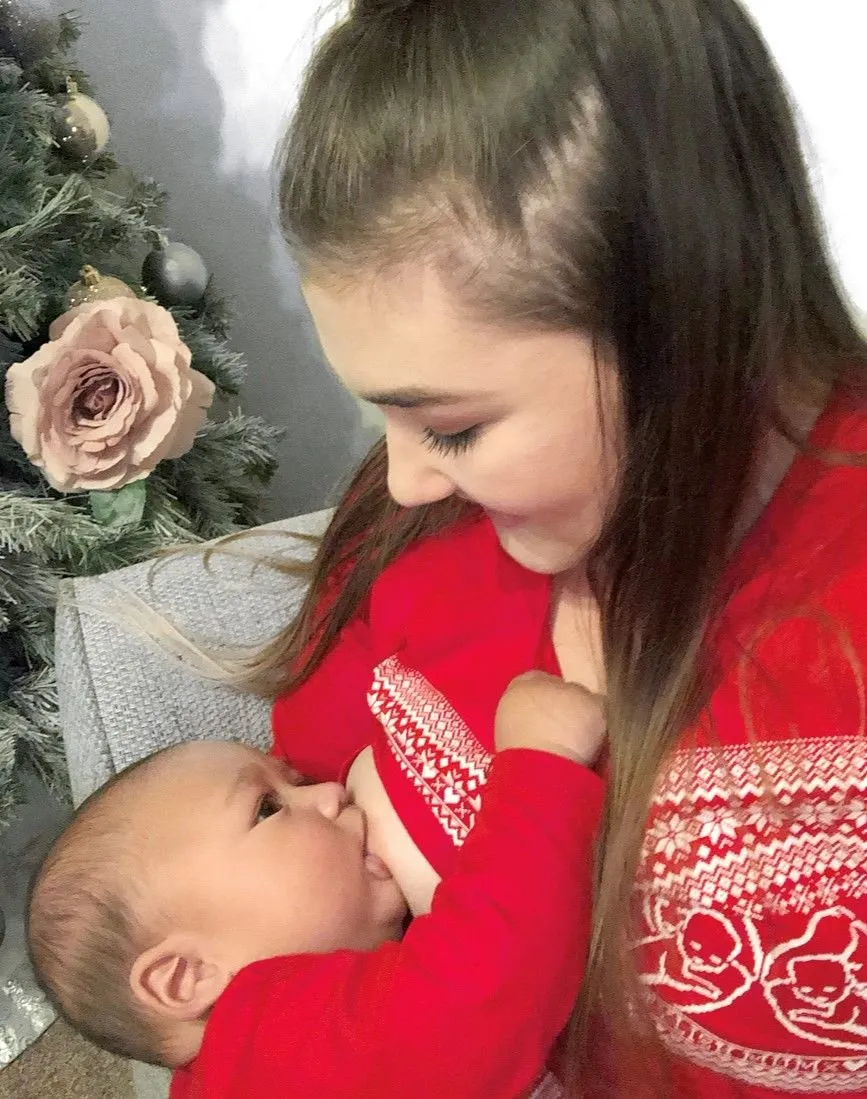 Red Breastfeeding Top
