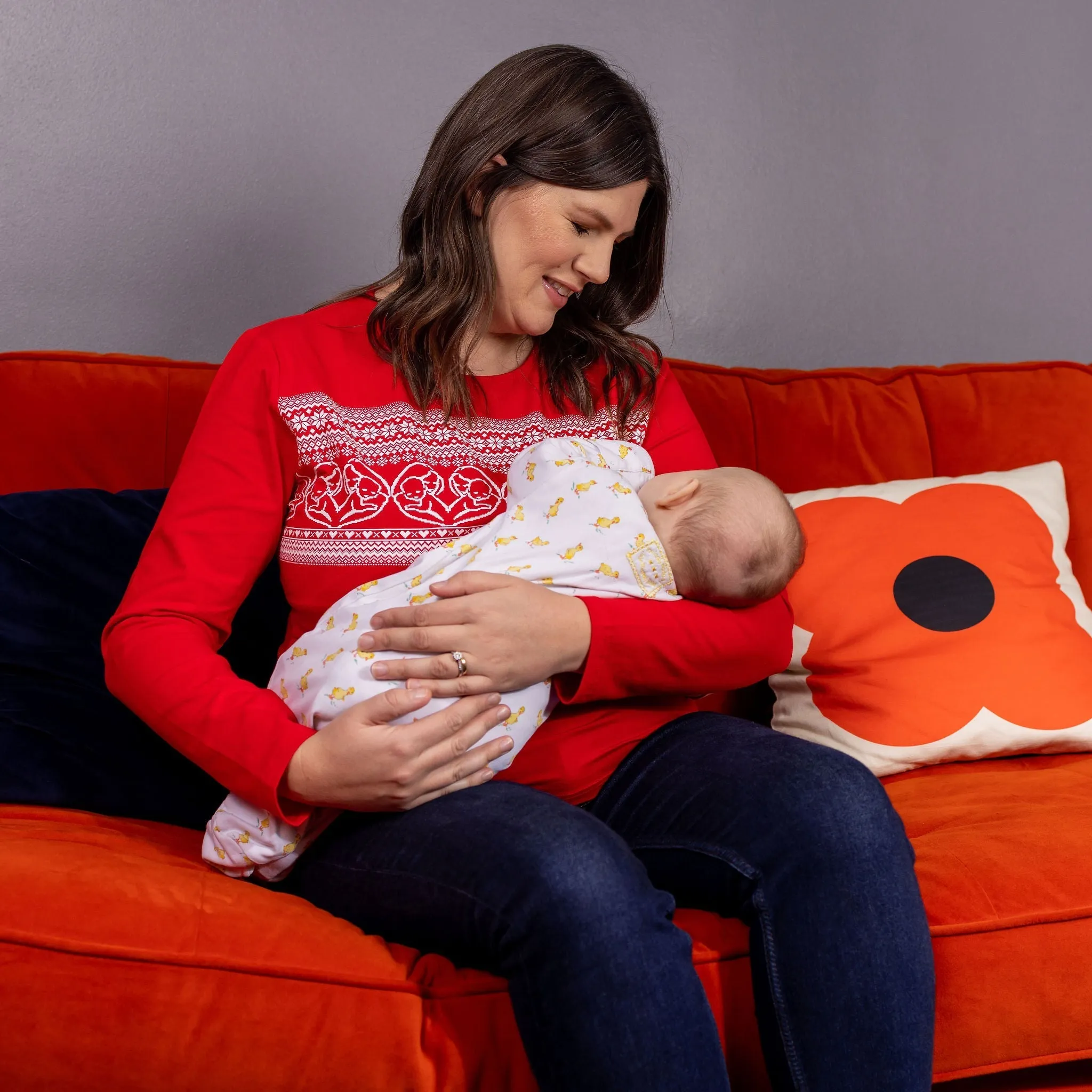 Red Breastfeeding Top