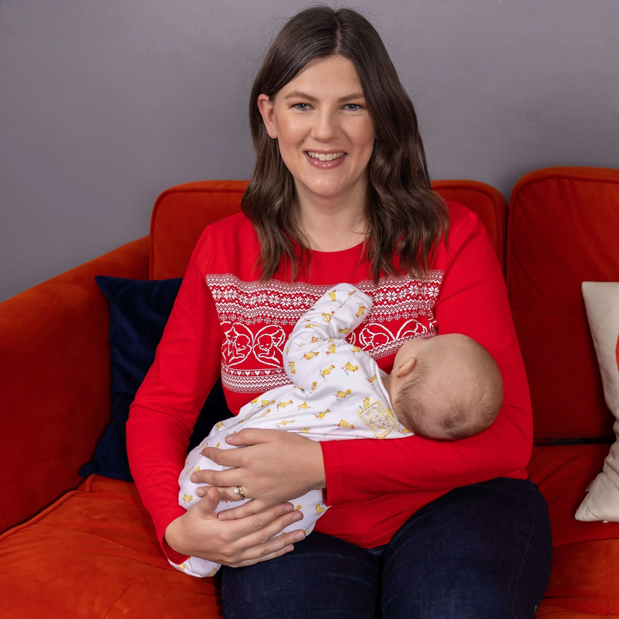 Red Breastfeeding Top