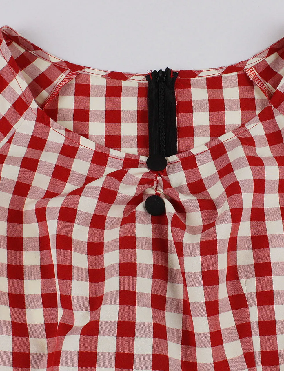 Red Plaid Cap Sleeve 1950S Vintage Swing Dress
