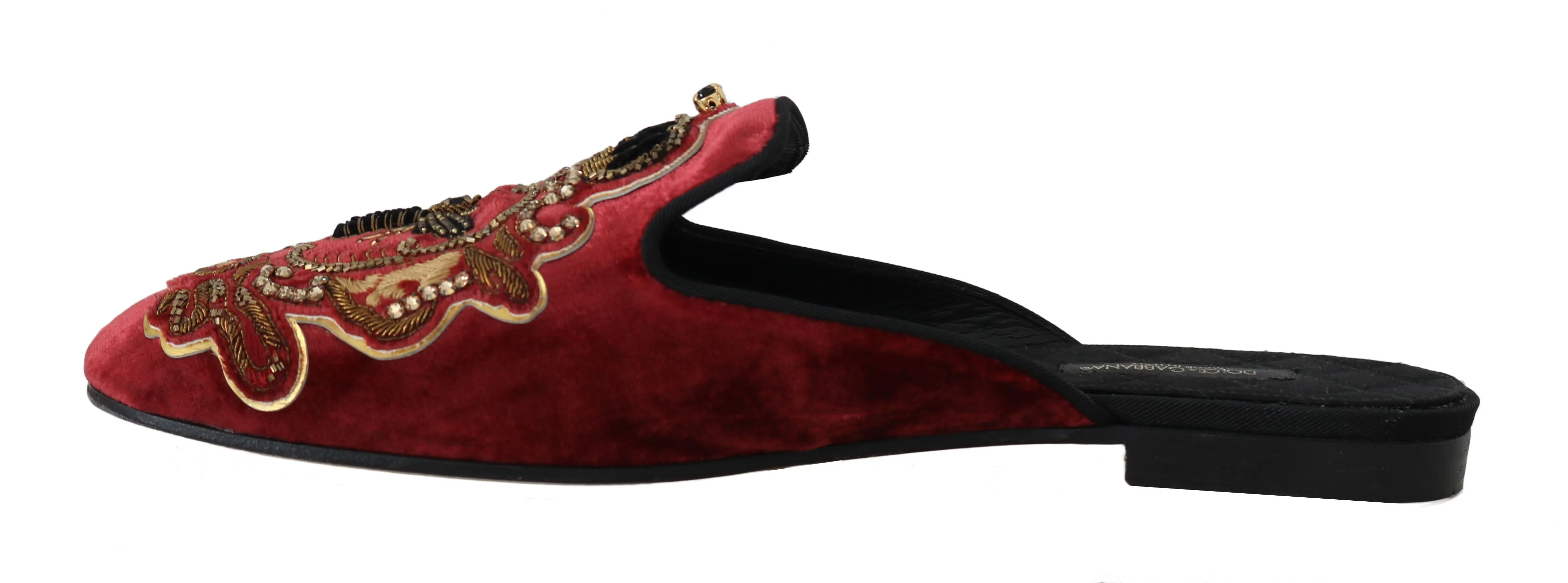Red Velvet Crystal Royal Bee Mules