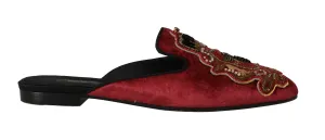 Red Velvet Crystal Royal Bee Mules