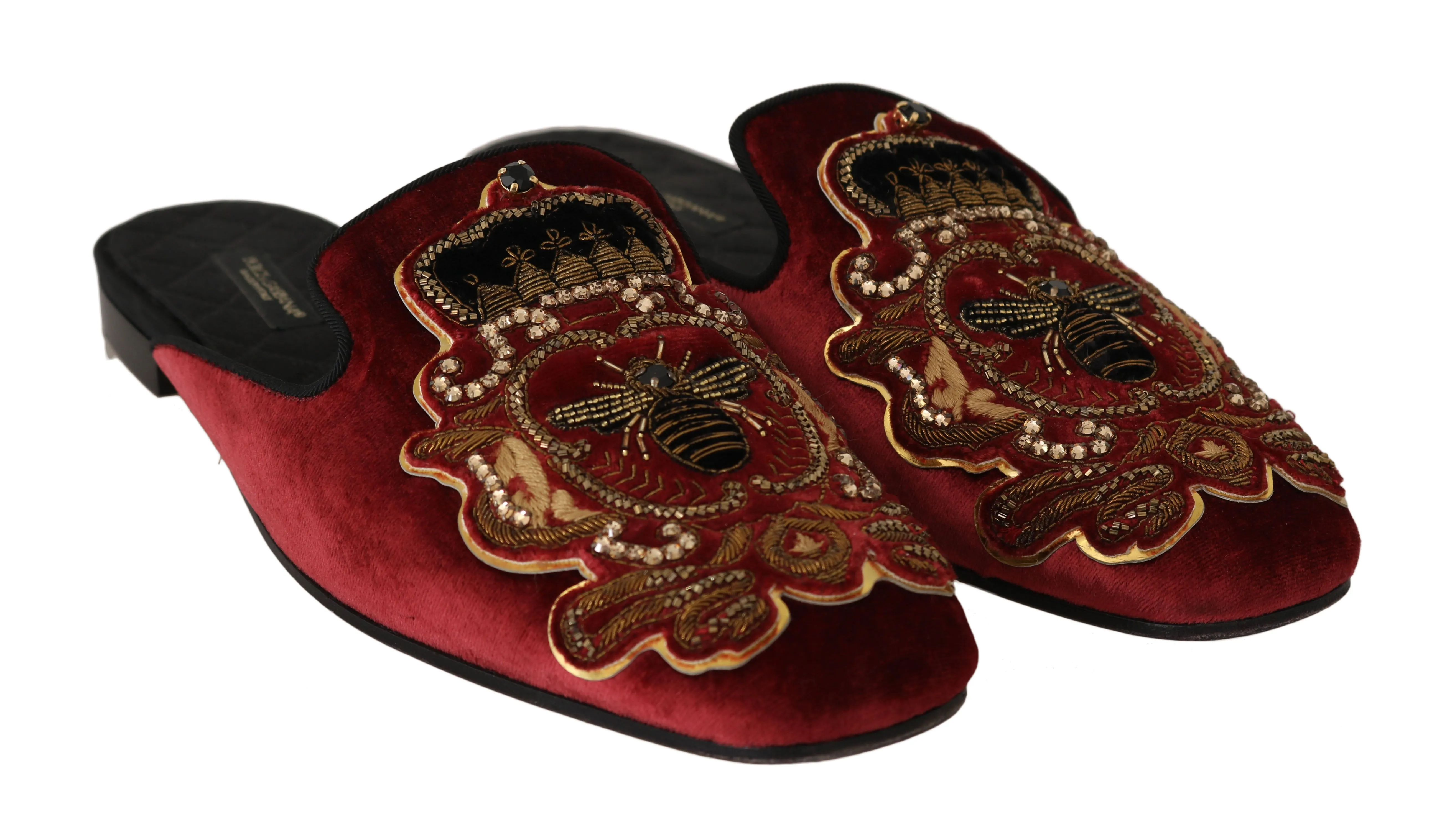 Red Velvet Crystal Royal Bee Mules