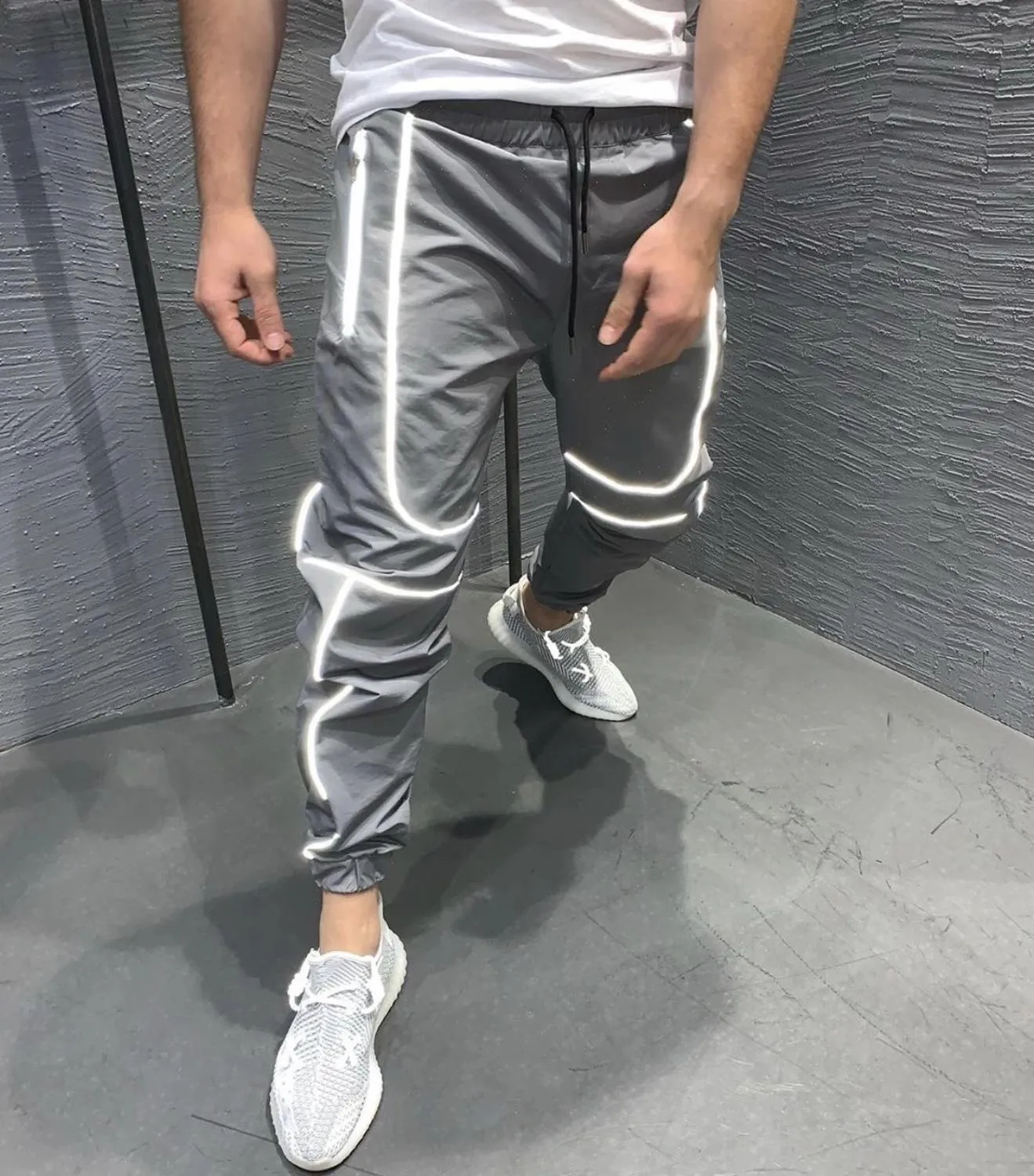 Reflective Side Stripes Combination Men Jogger Pants