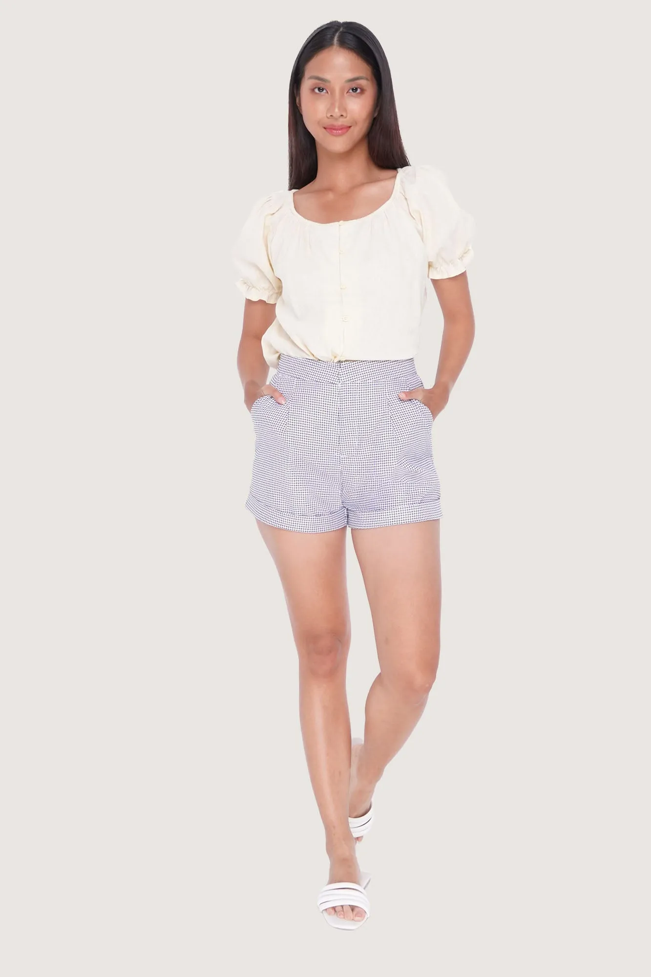 REFORME Scoop Neck Puff Sleeve Top