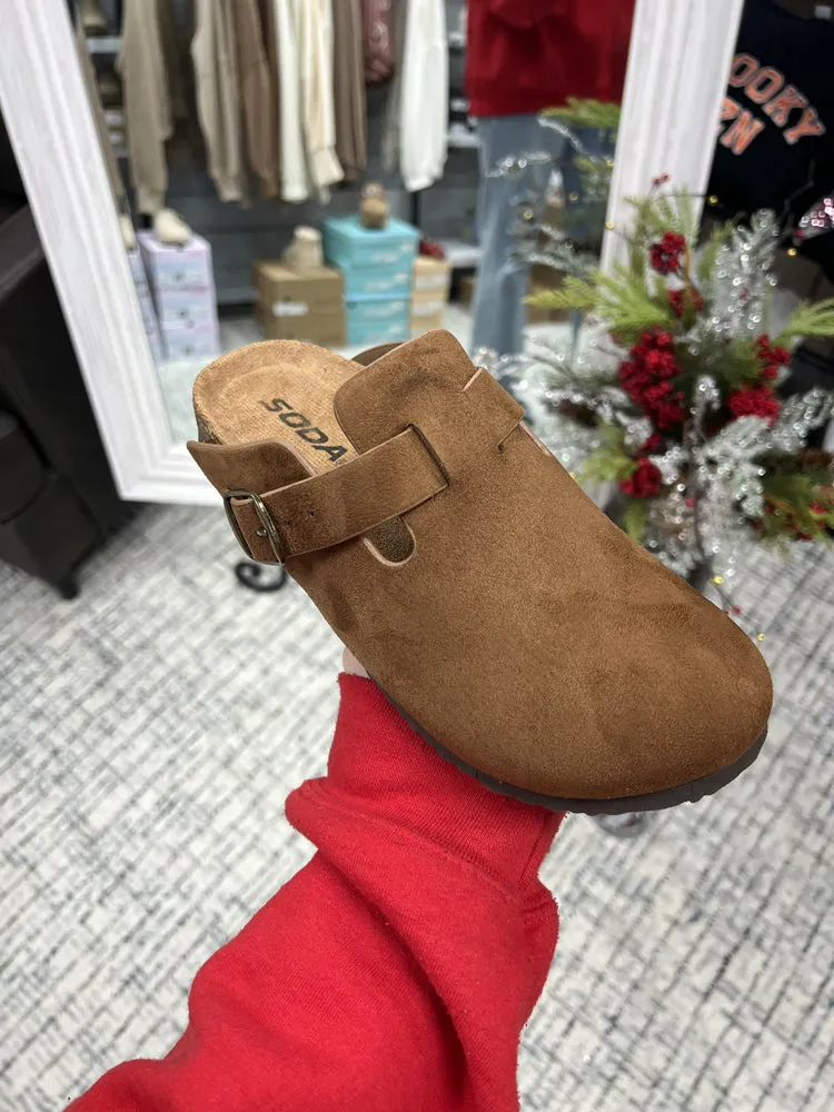 Regis Suede Slip on Clog Mules