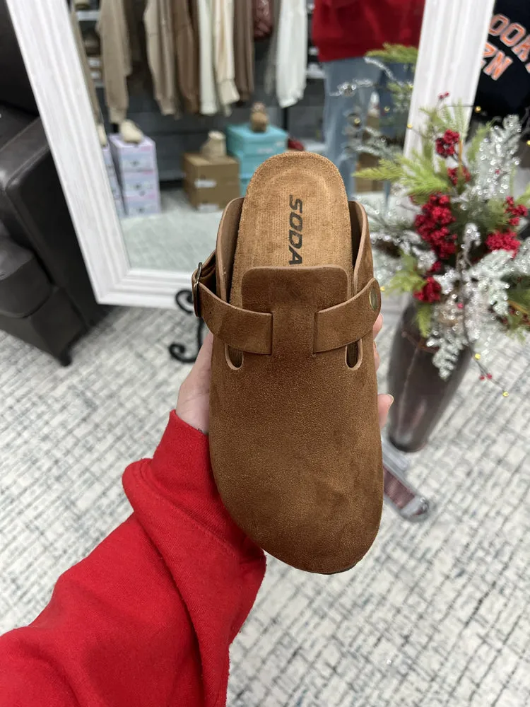 Regis Suede Slip on Clog Mules