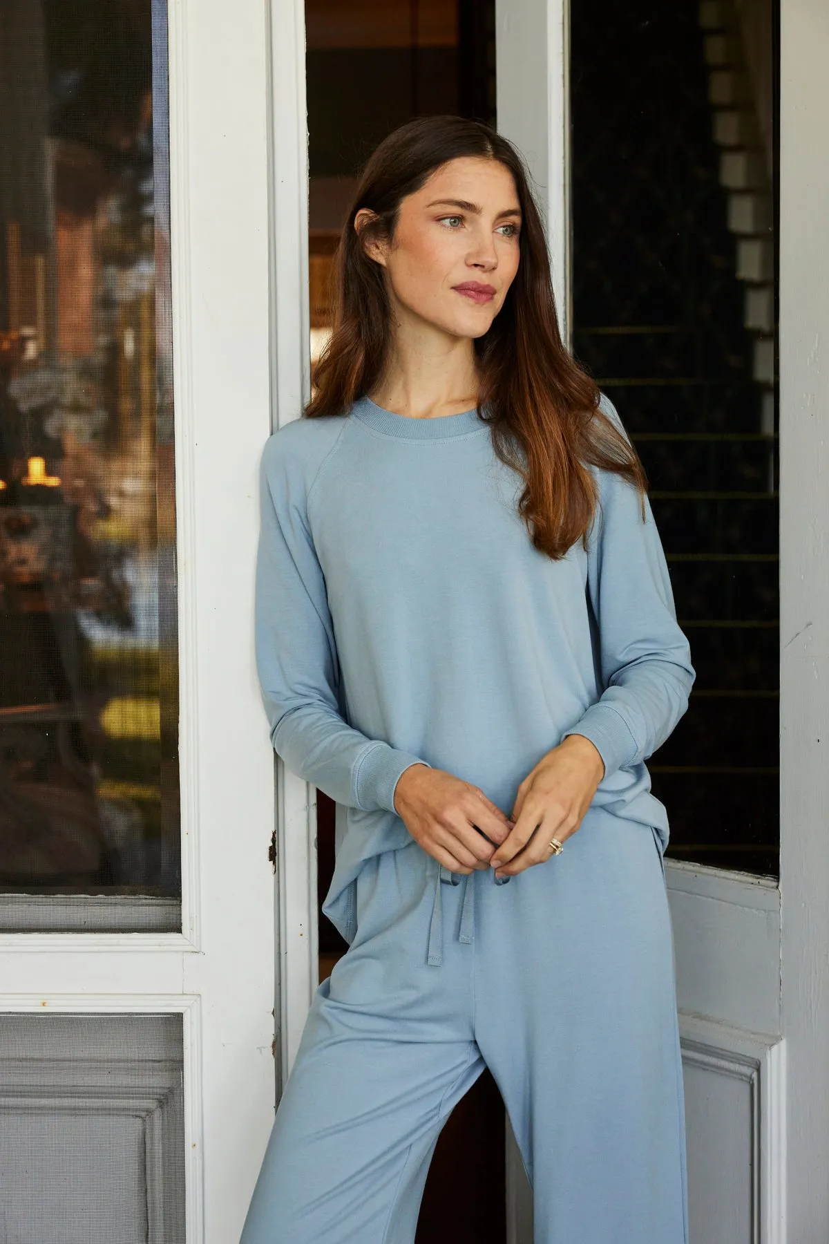 Relax Pants Set in Dusty Blue