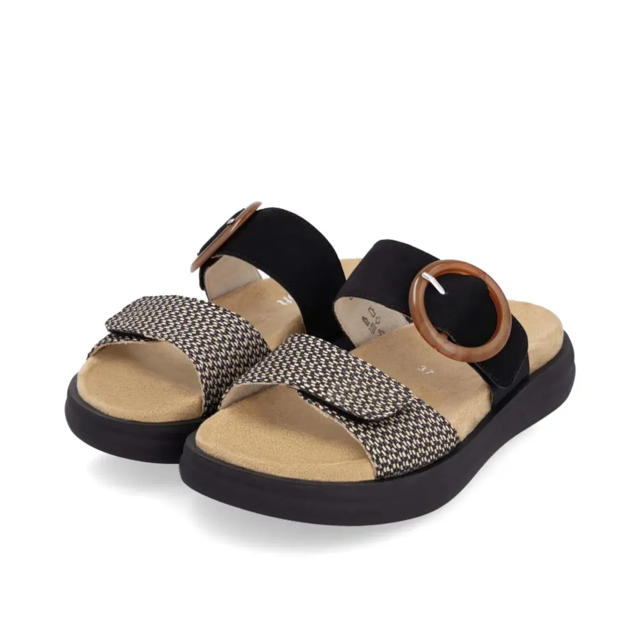 Remonte - D2N51 Black and Camel Mule