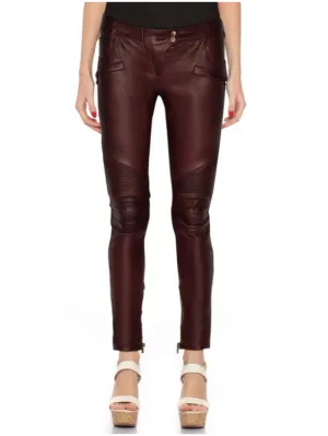 Ribbed Motorcycle Leather Pants