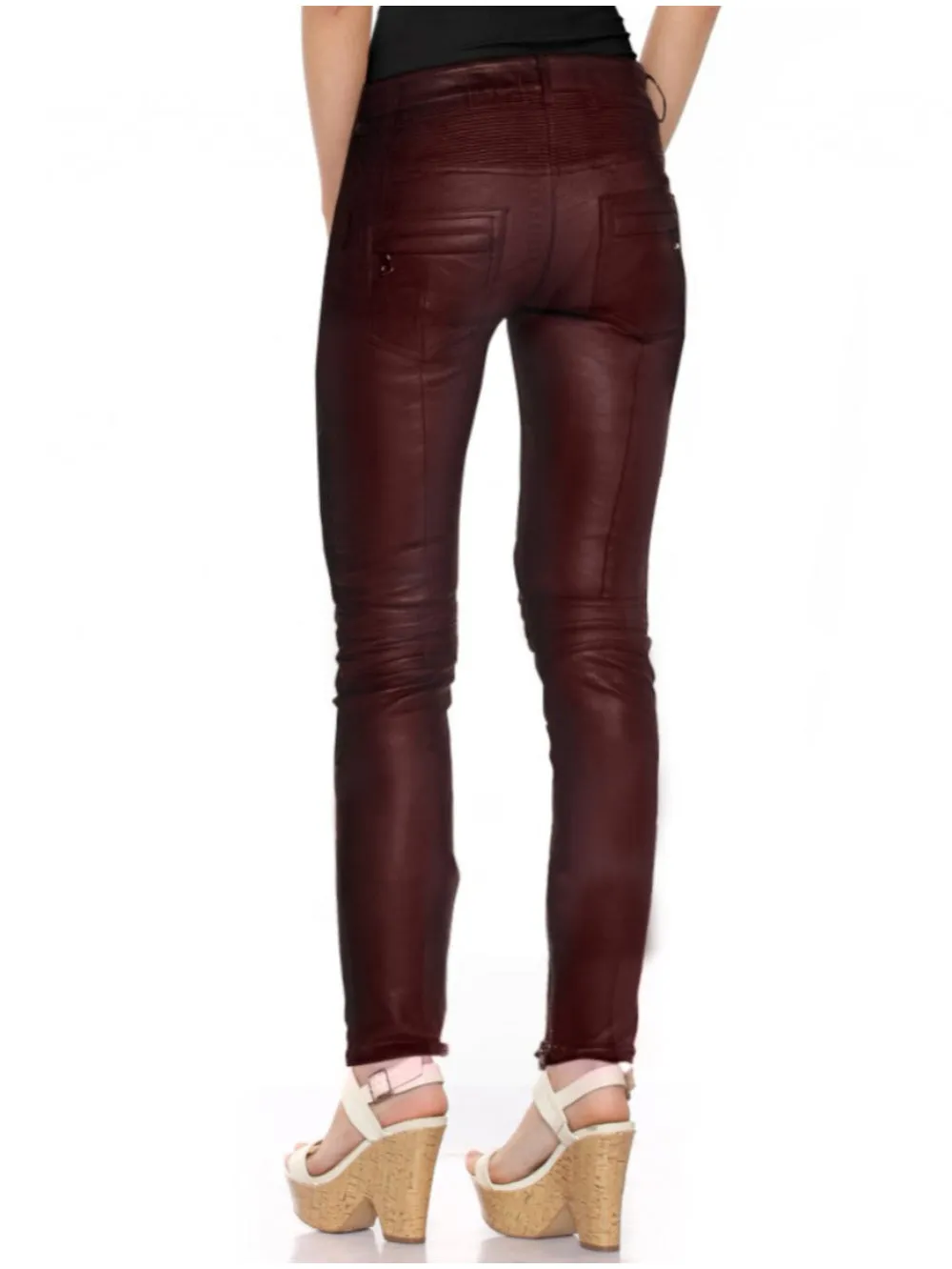 Ribbed Motorcycle Leather Pants