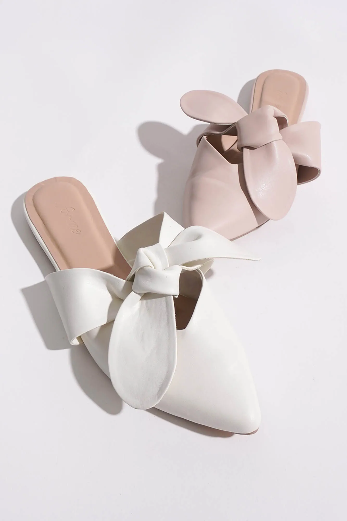 Ribbon Tie Flat Mules