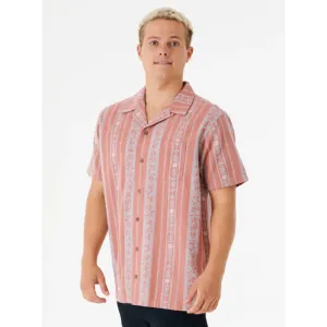 RIP CURL TOPANGA VERT STRIPE S/S SHIRT DUSTY ROSE