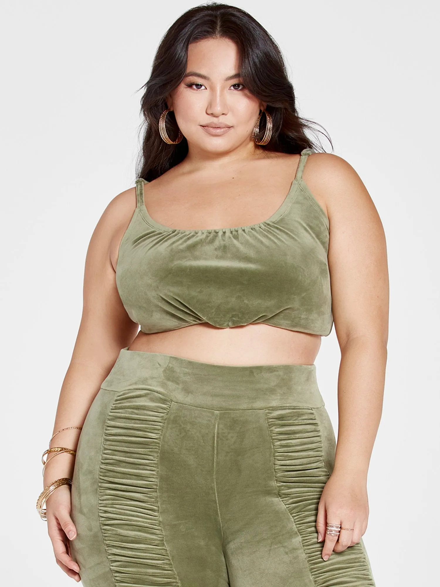 Rita Velour Mockneck Top and Tank Set