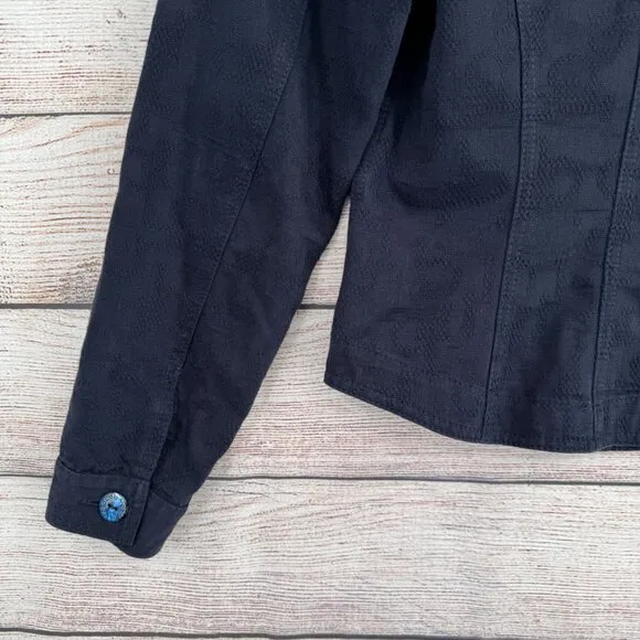 ROCCOBAROCCO Jeans Button Up Jacket Women's Size‎ Small Indigo Made in Italy