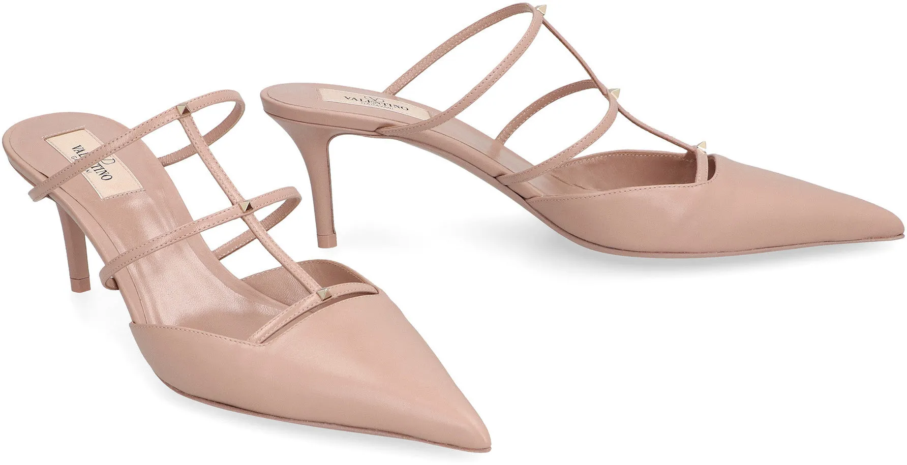Rockstud Wispy Leather mules
