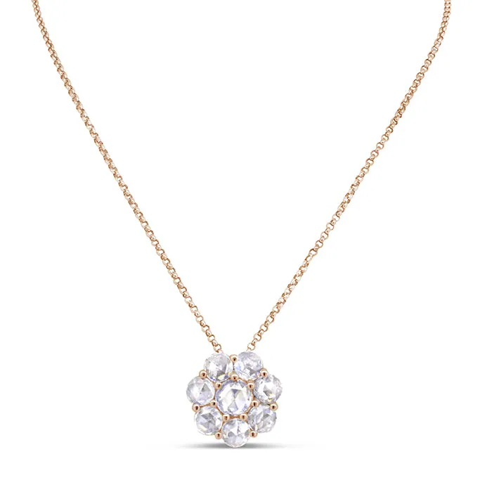 Rose Cut Flower Diamond Pendant
