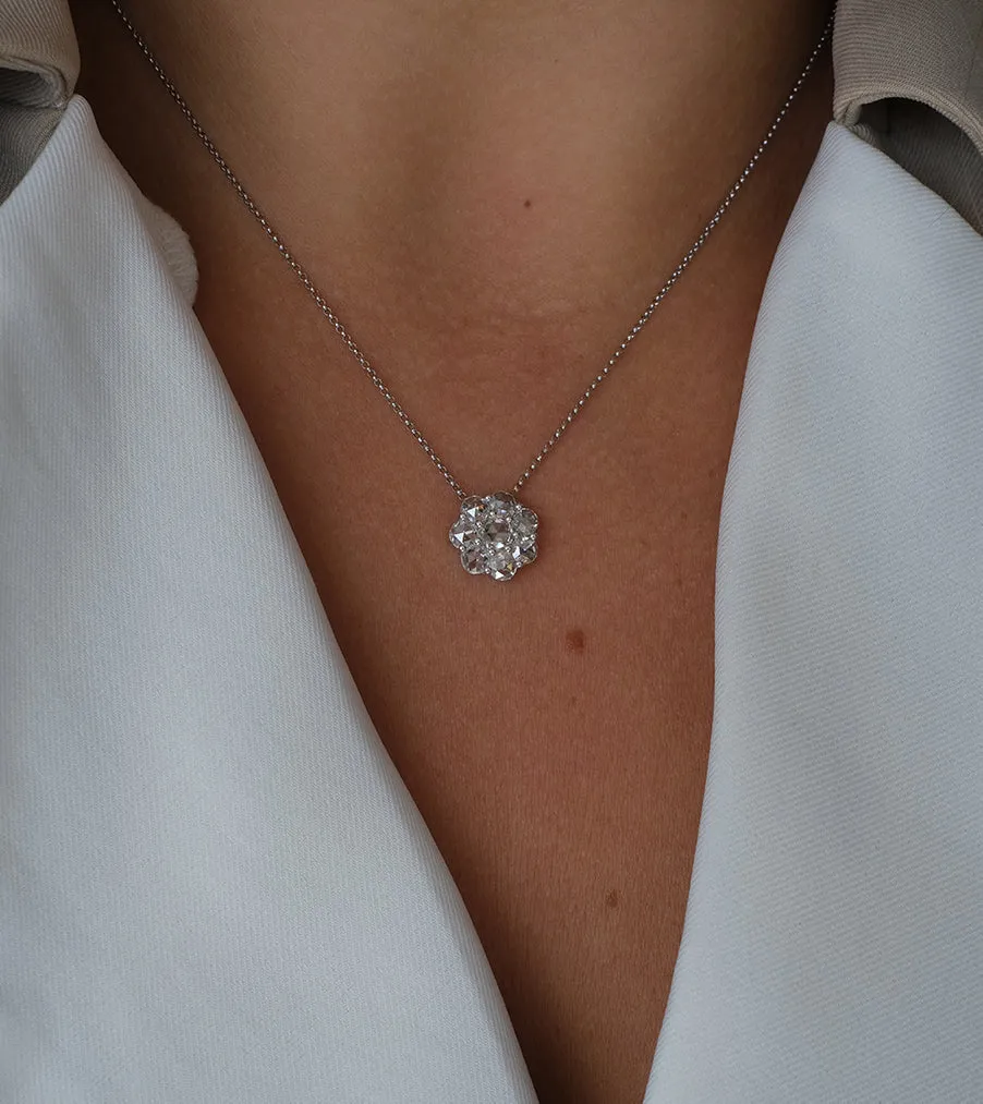 Rose Cut Flower Diamond Pendant