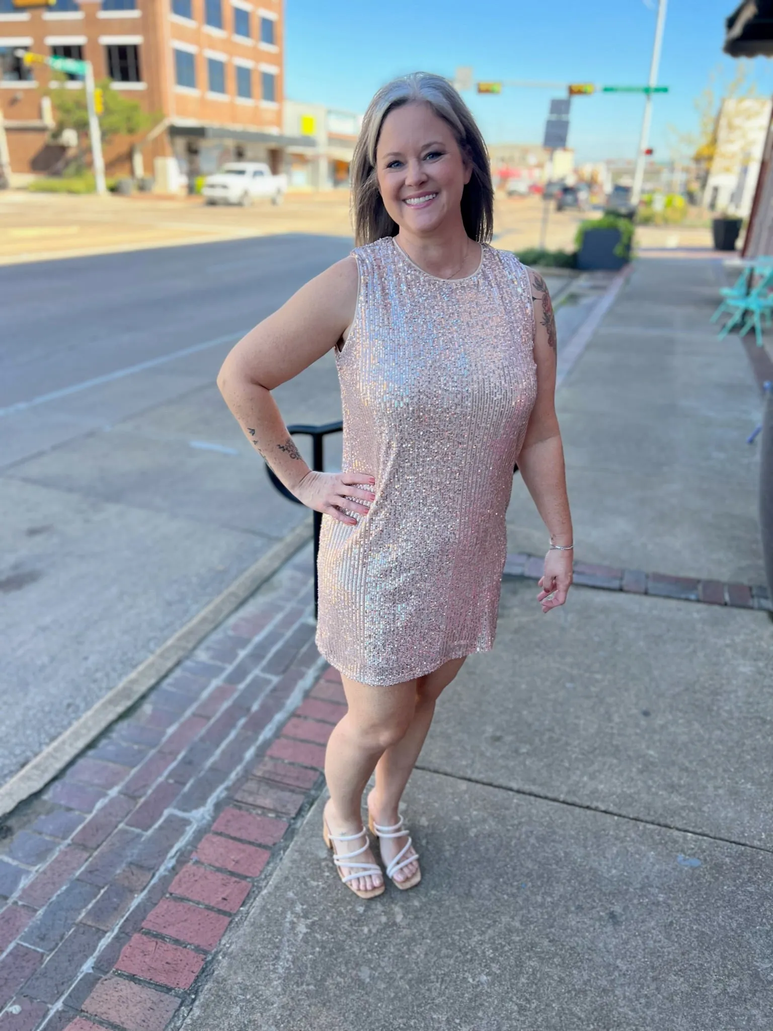 Rose Gold Sequin Dress