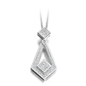 Round & Princess Cut 0.52 CTW Diamond Drop Pendant G/Si