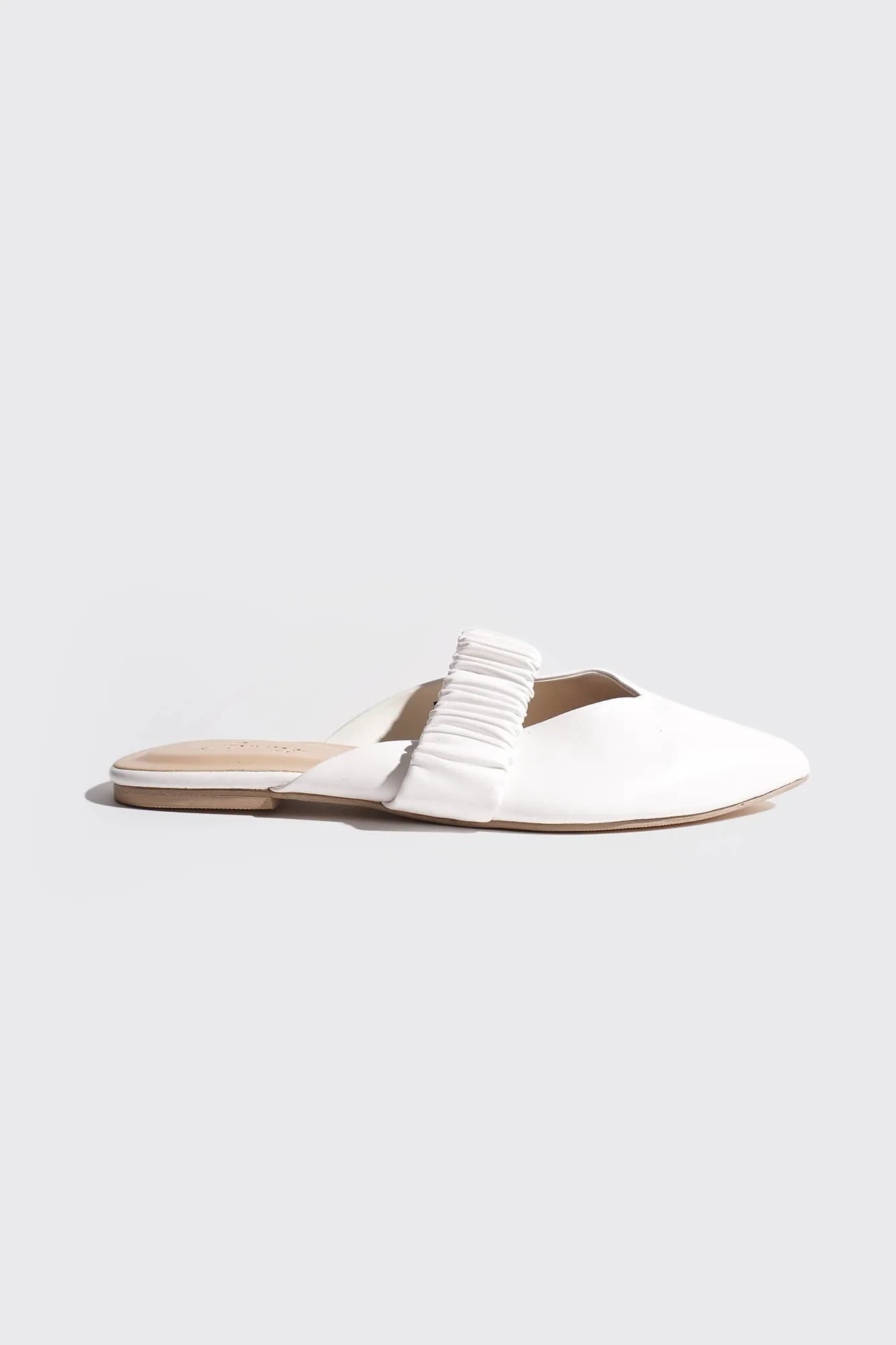 Ruched Band Padded Insole Pointed Toe Mules