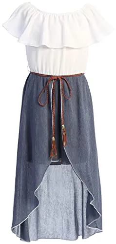 Ruffle Hi Lo Maxi Skirt Romper for Girls